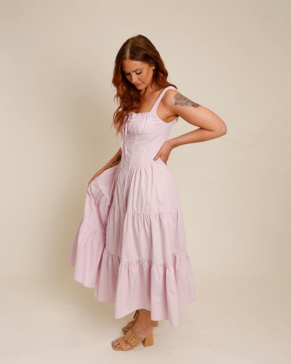 ASTR THE LABEL TEMPERANCE TIERED MILKMAID MAXI DRESS
