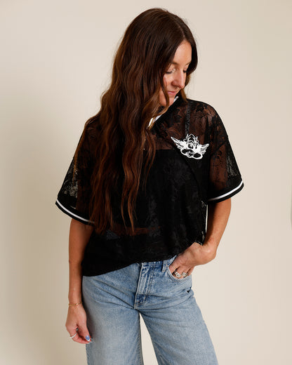 boys lie black sheer mesh jersey