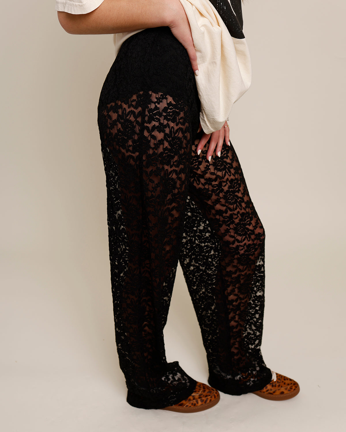 LACEY SHEER PANTS X BLACK