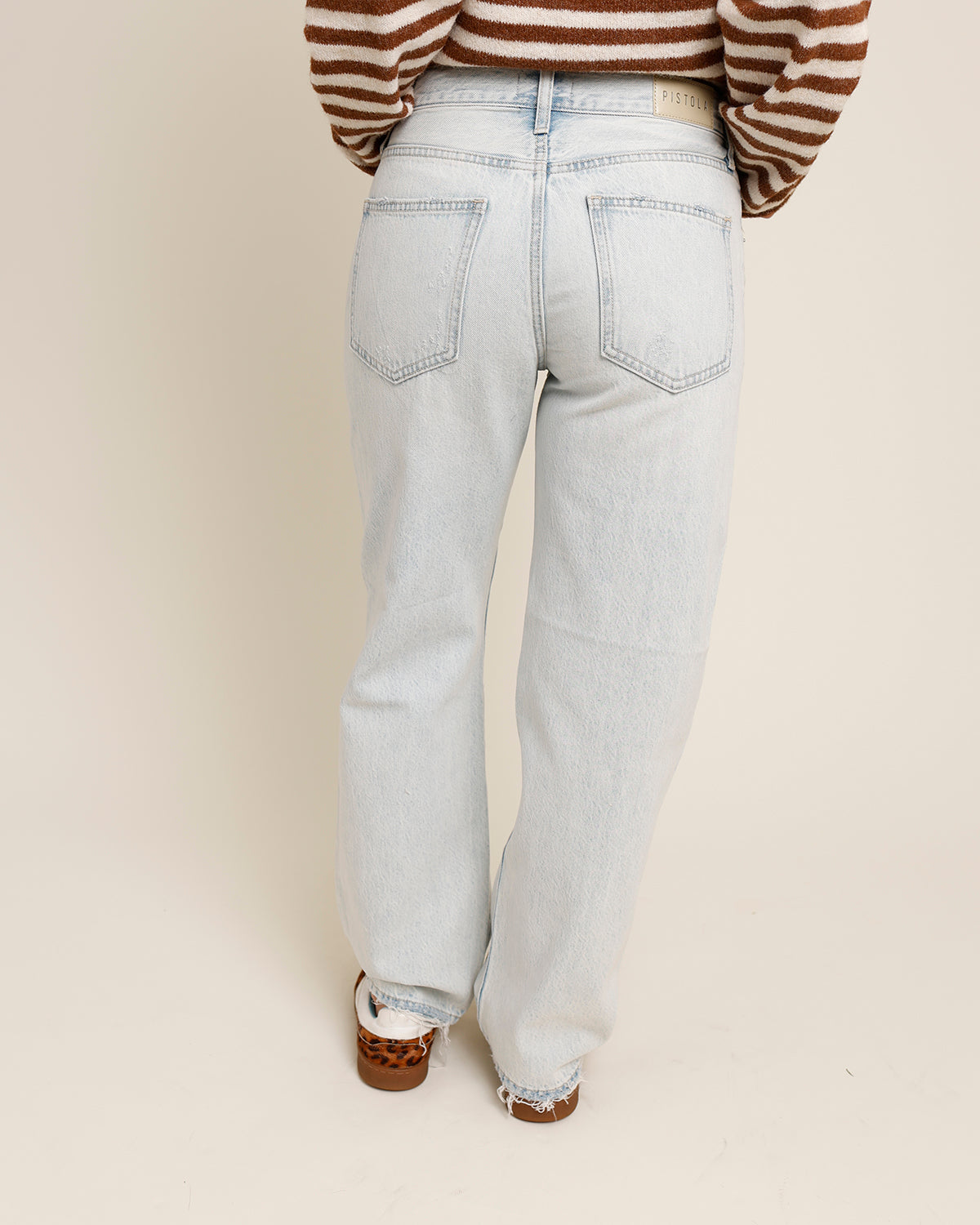 PISTOLA LEXI MID RISE BOWED STRAIGHT JEAN IN SOLSTICE