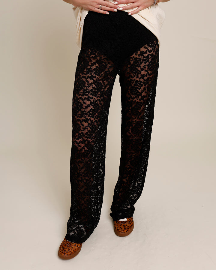 LACEY SHEER PANTS X BLACK