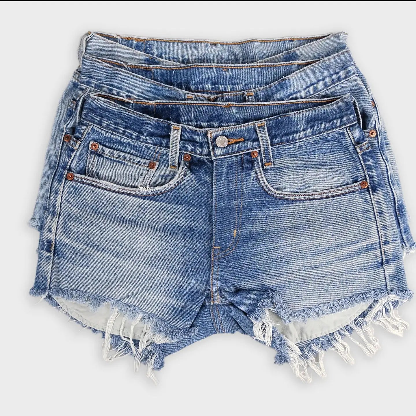 LEVI'S UPCYCLED LOW RISE DENIM SHORTS