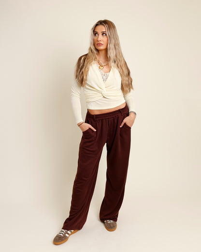 LAID-BACK LUXE SWEATPANTS X MAROON