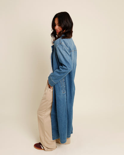 FREE PEOPLE MONIQUE INDIGO DUSTER