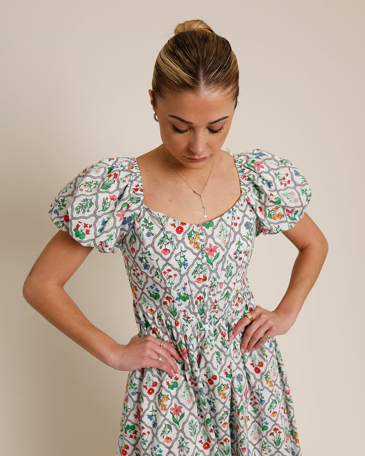 WILDFLOWER BASQUE WAIST DRESS