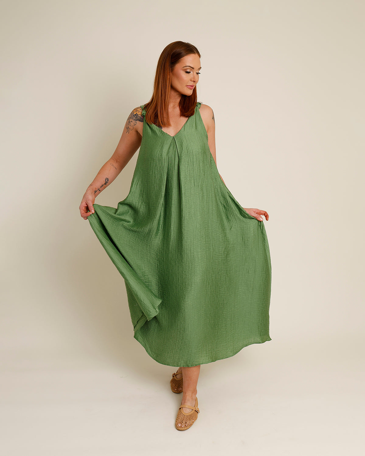 FRNCH LAURIA TWIST STRAP TEXTURED MAXI DRESS