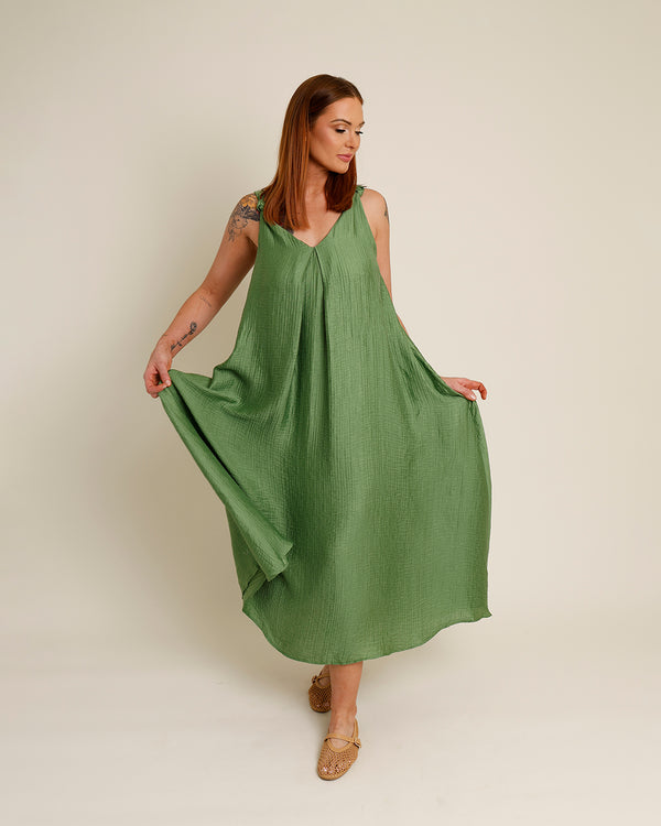FRNCH LAURIA TWIST STRAP TEXTURED MAXI DRESS