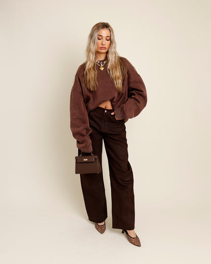 LINE + DOT CHELSEA PANT IN BORDEAUX
