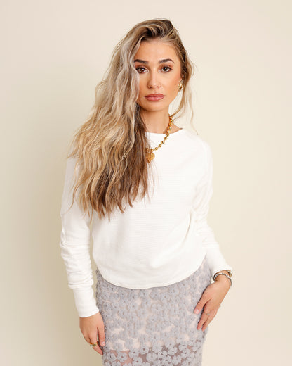 FREE PEOPLE JESS LONG SLEEVE X CLEAN IVORY