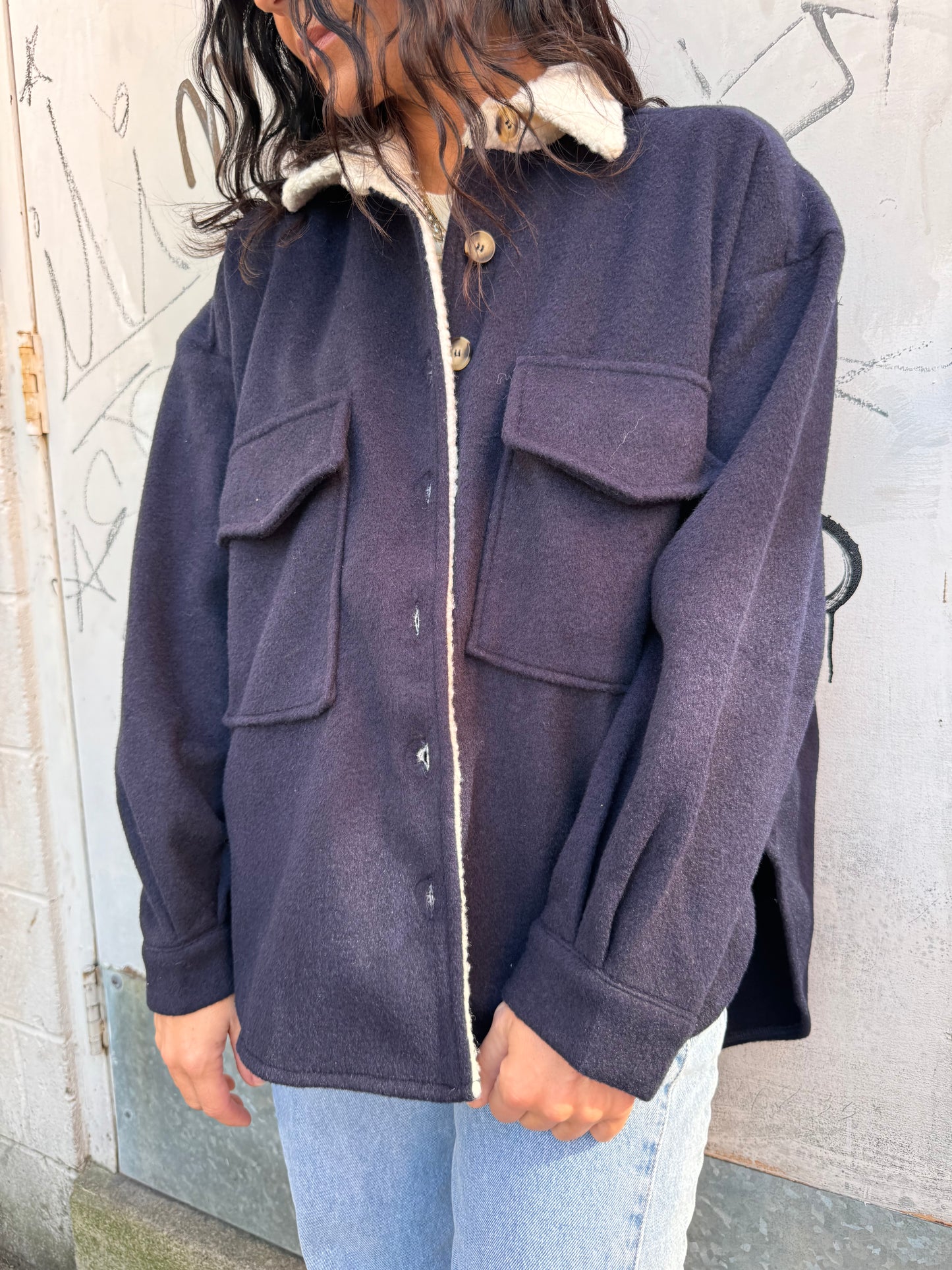 SUZIE SHERPA SHIRT JACKET