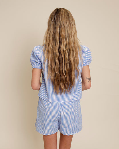 SUNDAY BLUE GINGHAM SET