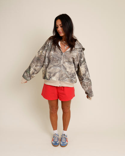 ON THE HUNT CAMO ZIP-UP HOODIE