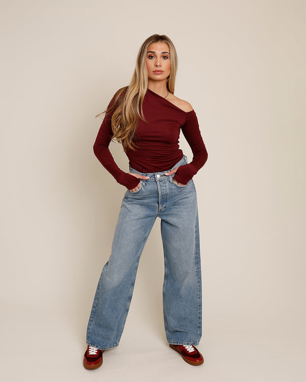 NIA CLEO TOP X OXBLOOD