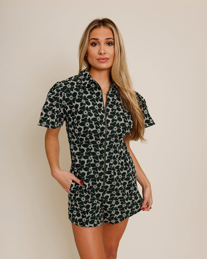 GRATEFUL EMBROIDERED ROMPER