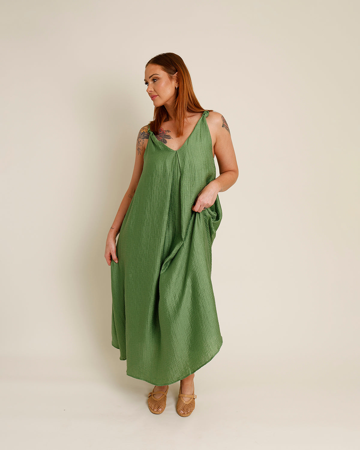FRNCH LAURIA TWIST STRAP TEXTURED MAXI DRESS