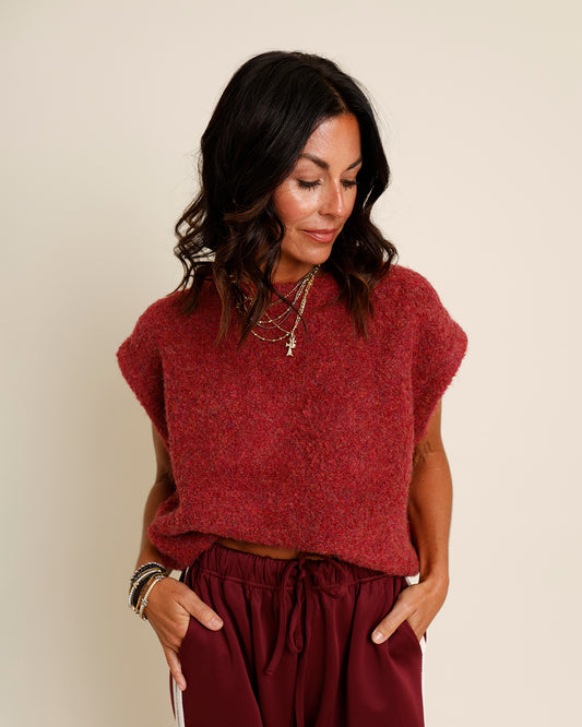 frnch burgandy maroon sweater tank