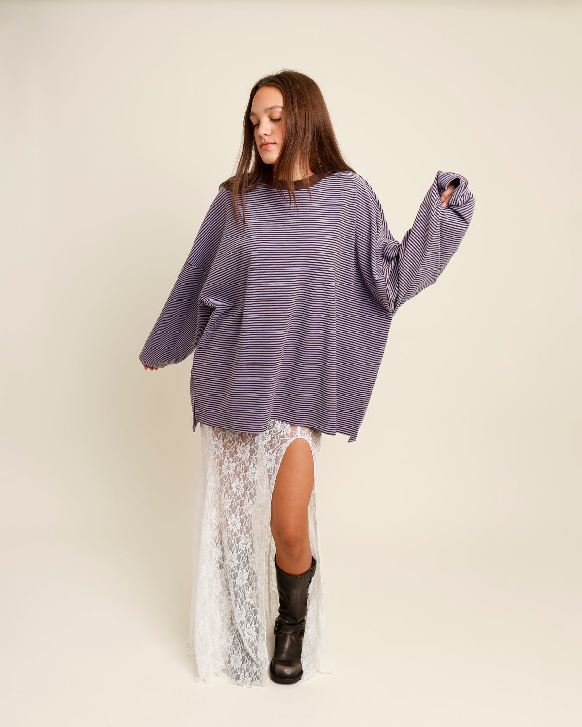 ALWAYS PULLING FOR IT LONG SLEEVE TEE X PURPLE