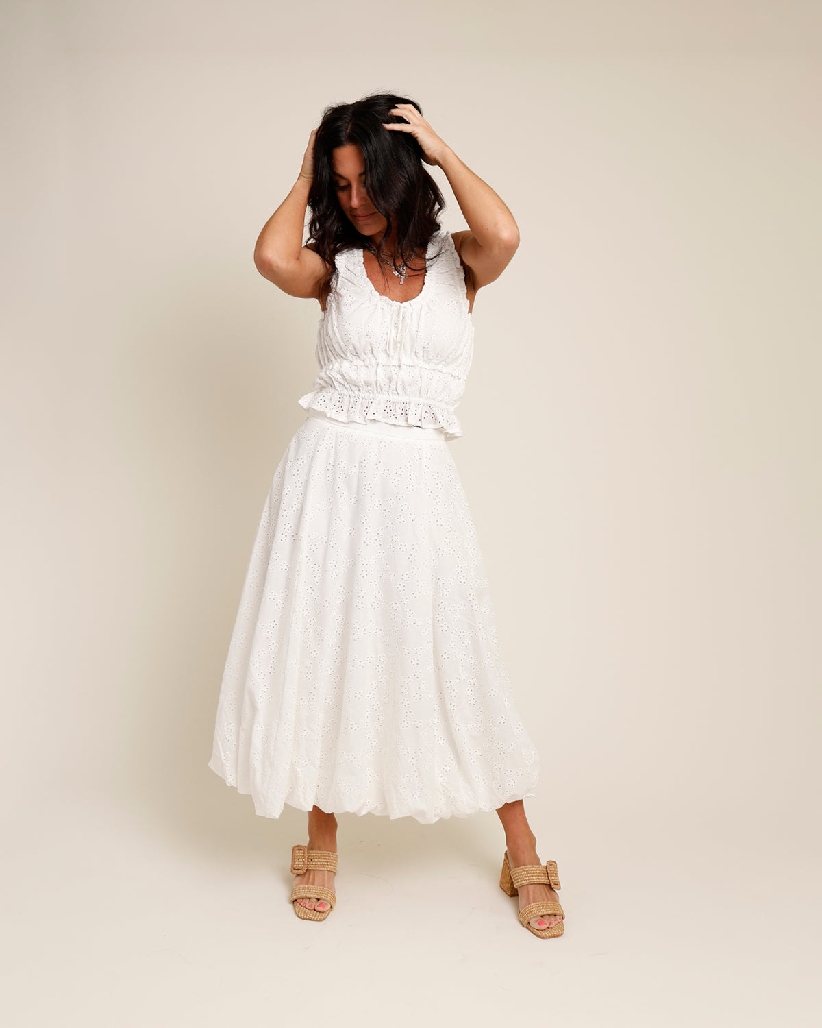 ASTR THE LABEL KISSEL EYELET MAXI SKIRT