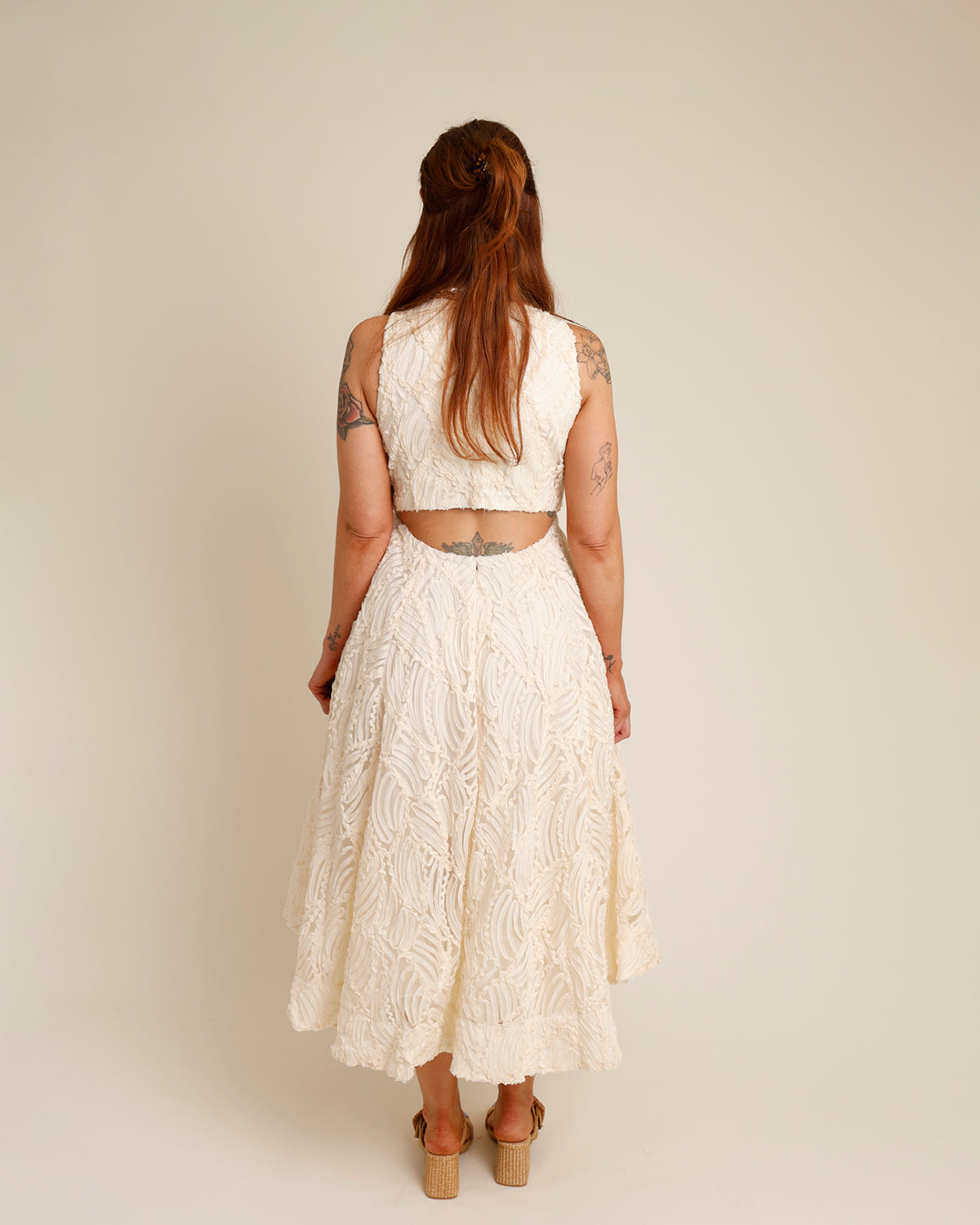 LILLEMOR 3D TEXTURED MIDI DRESS