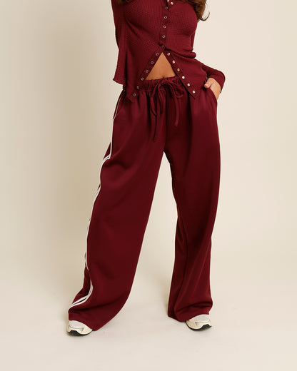 TRACK TALK TRACK PANTS X MAROON