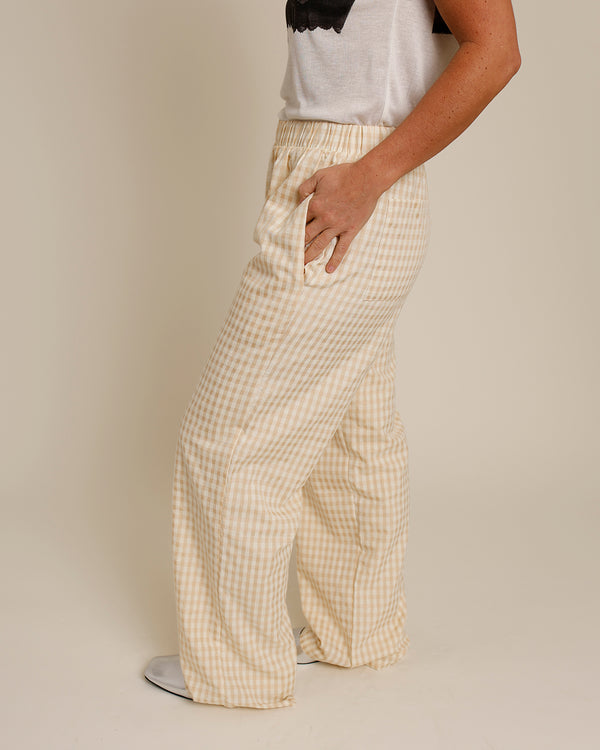 WIDE LEG GINGHAM BOXER PANT