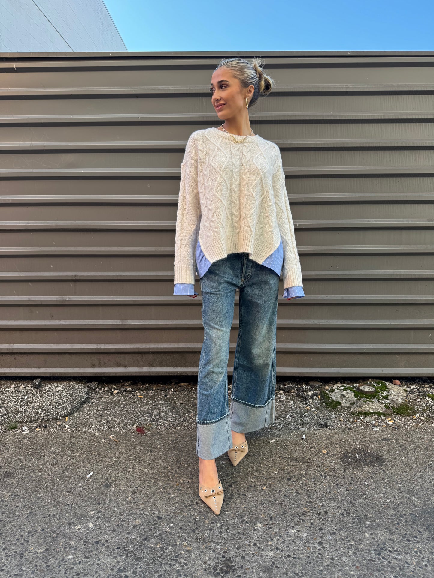 UPSTYLED CABLE KNIT SWEATER