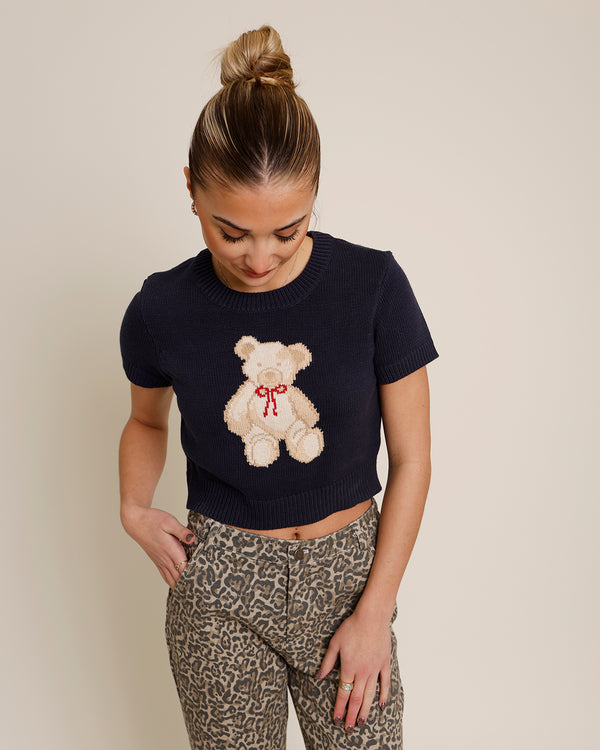 TEDDY BEAR SHORT SLEEVE SWEATER