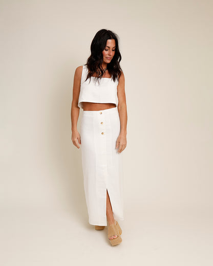 WINNIE LINEN CROP TOP