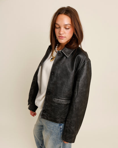 FREE PEOPLE HERA VEGAN LEATHER JACKET