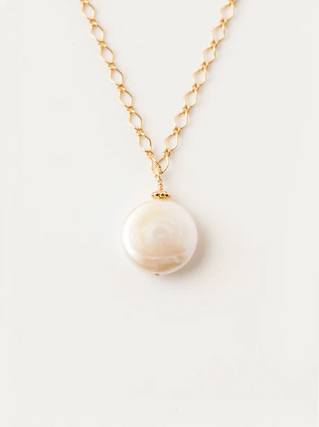 ABLE COIN PEARL GOLD-FILLED NECKLACE