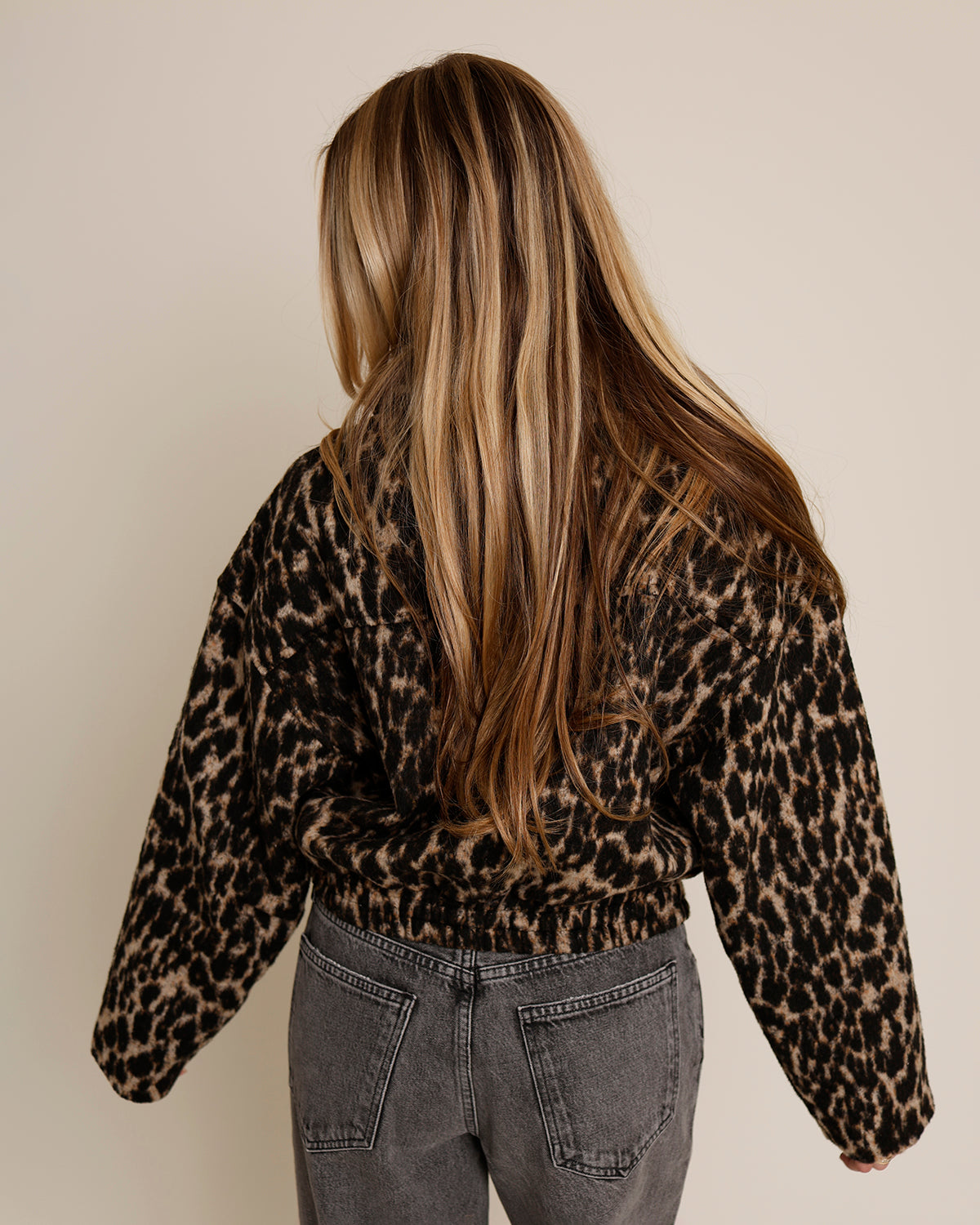 LEOPARD PRINT BOMBER JACKET