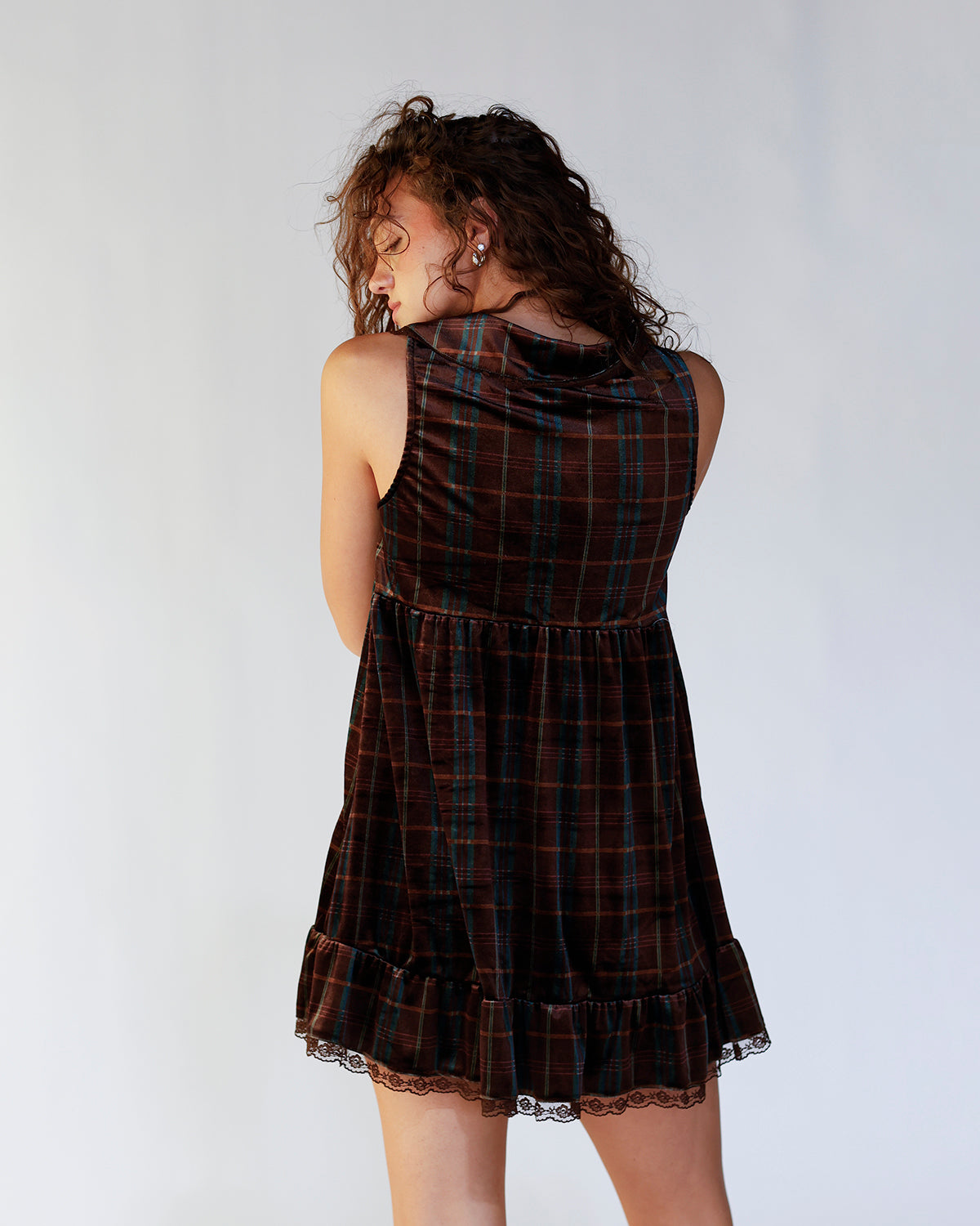 AUTUMN CRUSH VELVET MINI DRESS