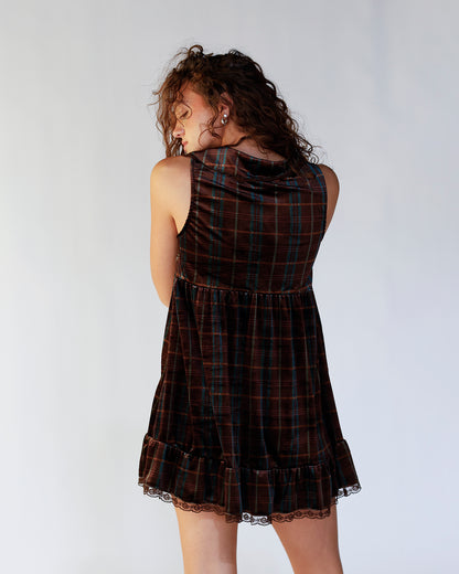AUTUMN CRUSH VELVET MINI DRESS
