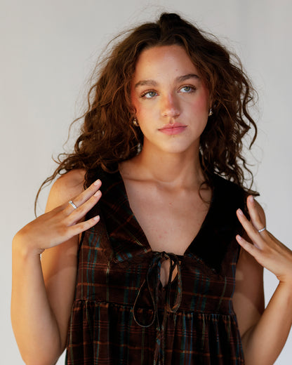 AUTUMN CRUSH VELVET MINI DRESS