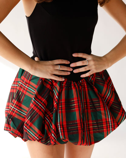 FREE PEOPLE TINSEL KISS PLAID MINI IN RED