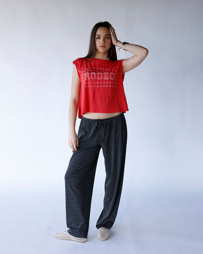 SHADOW STRIPED WIDE LEG PANTS