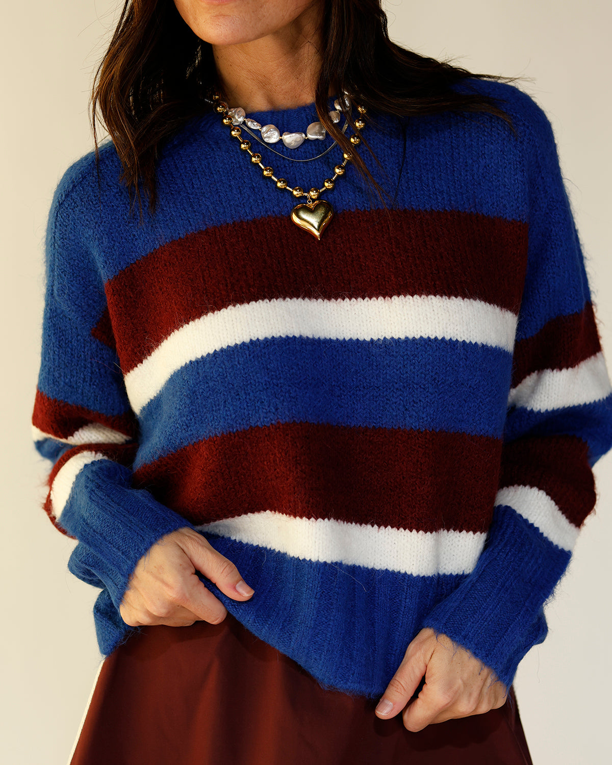 PISTOLA ADINA SWEATER X AZURE CLARET STRIPE