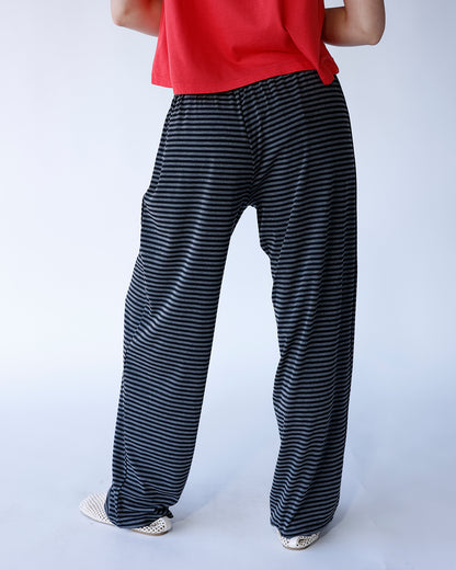 SHADOW STRIPED WIDE LEG PANTS