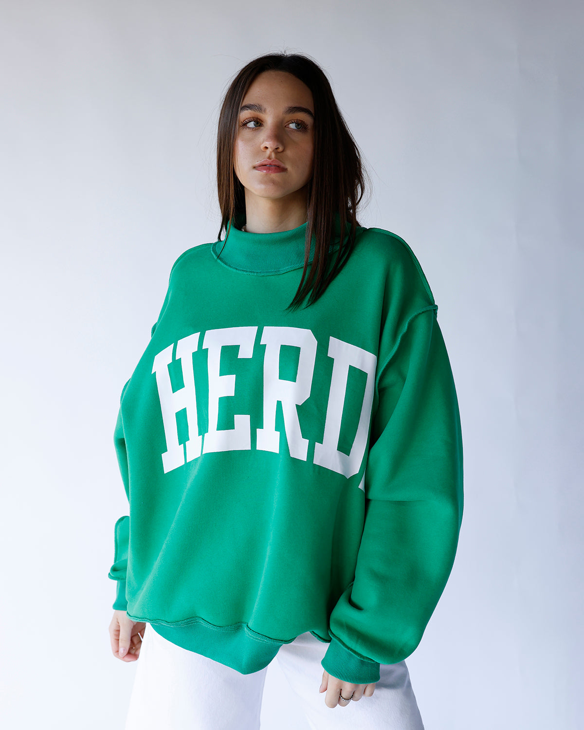kelly green reversible mock neck sweatshirt herd and 304 area code reversible mock neck sweatshirt