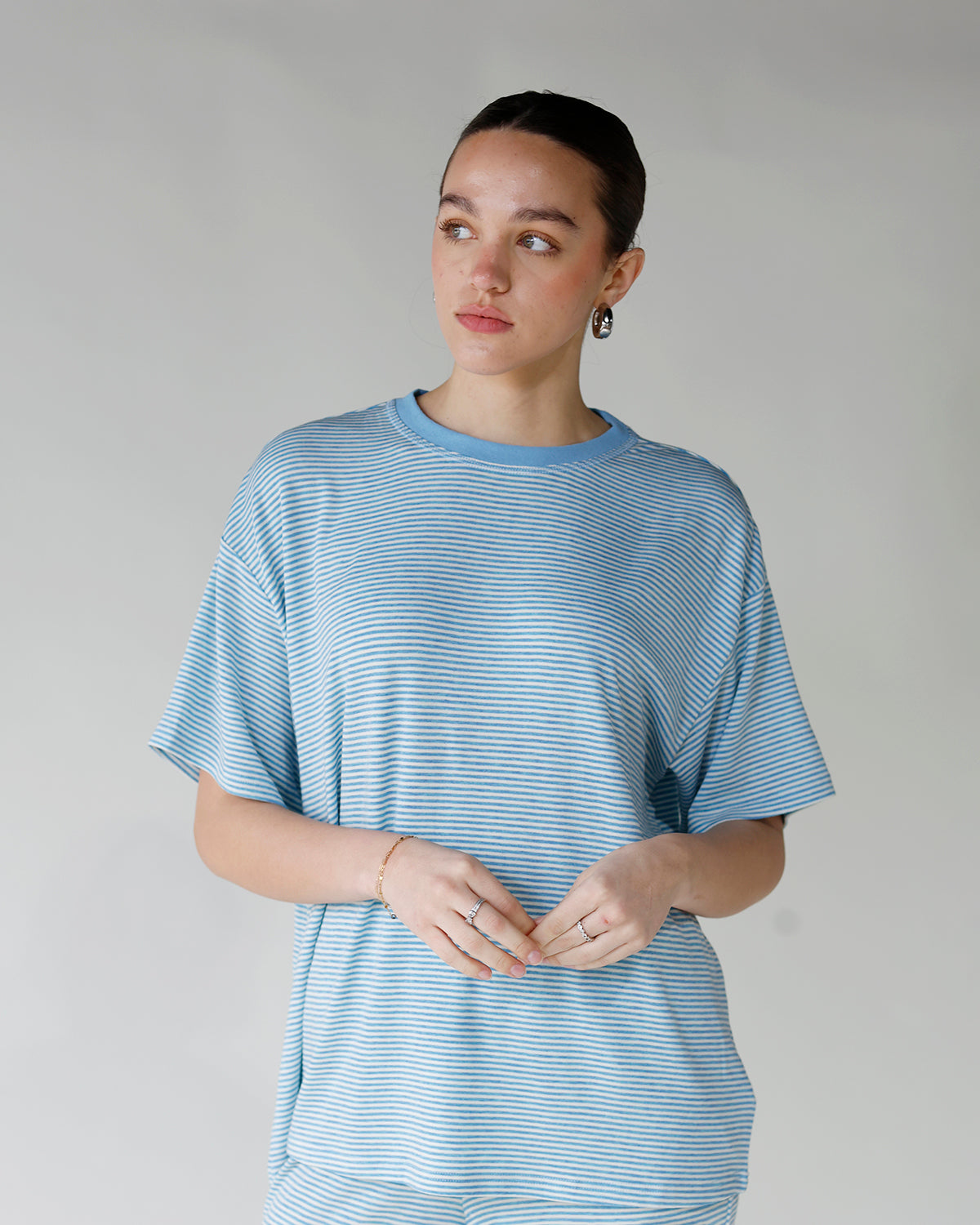 blue and white striped short sleeve tee spring blue short sleeve striped tshirt womens striped short sleeve tee