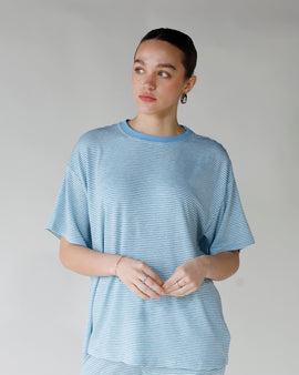 blue and white striped short sleeve tee spring blue short sleeve striped tshirt womens striped short sleeve tee