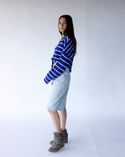 CULT CARDI X ROYAL BLUE STRIPE