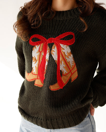 A COWGIRL'S CHRISTMAS KNIT SWEATER