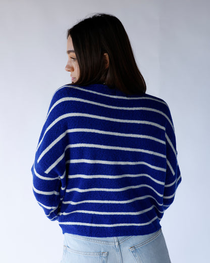 CULT CARDI X ROYAL BLUE STRIPE