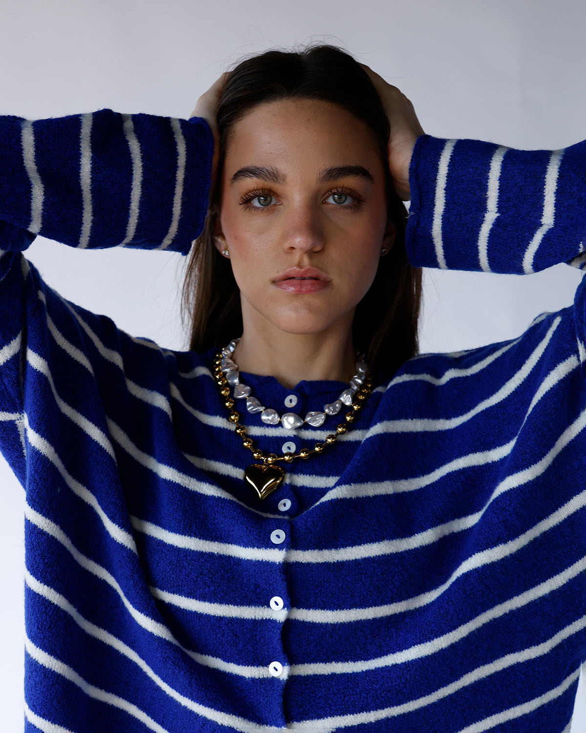 CULT CARDI X ROYAL BLUE STRIPE