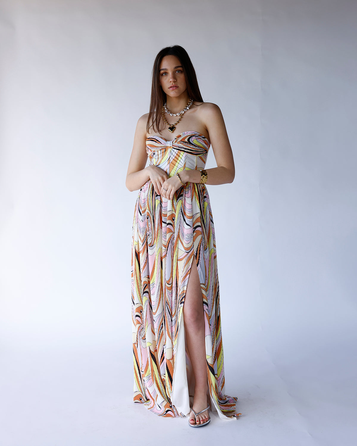 SUNSET MUSE STRAPLESS MAXI DRESS