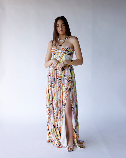 SUNSET MUSE STRAPLESS MAXI DRESS