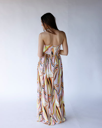 SUNSET MUSE STRAPLESS MAXI DRESS