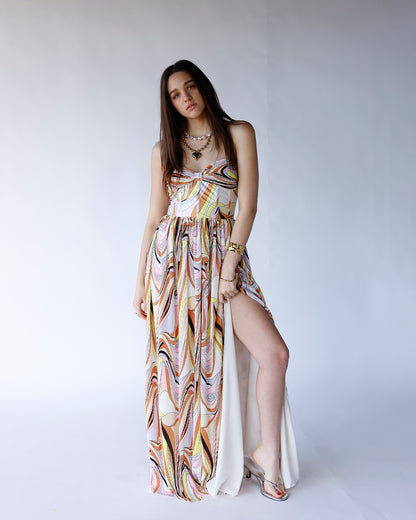 SUNSET MUSE STRAPLESS MAXI DRESS