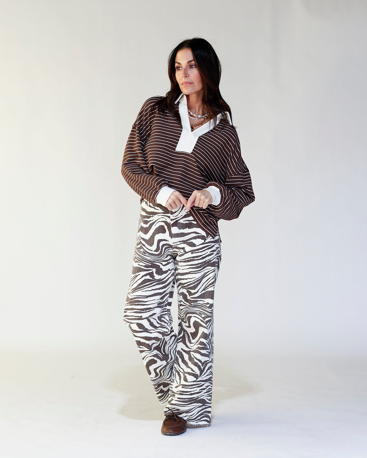 FALLIN' FOR STRIPES RUGBY LONG SLEEVE TOP